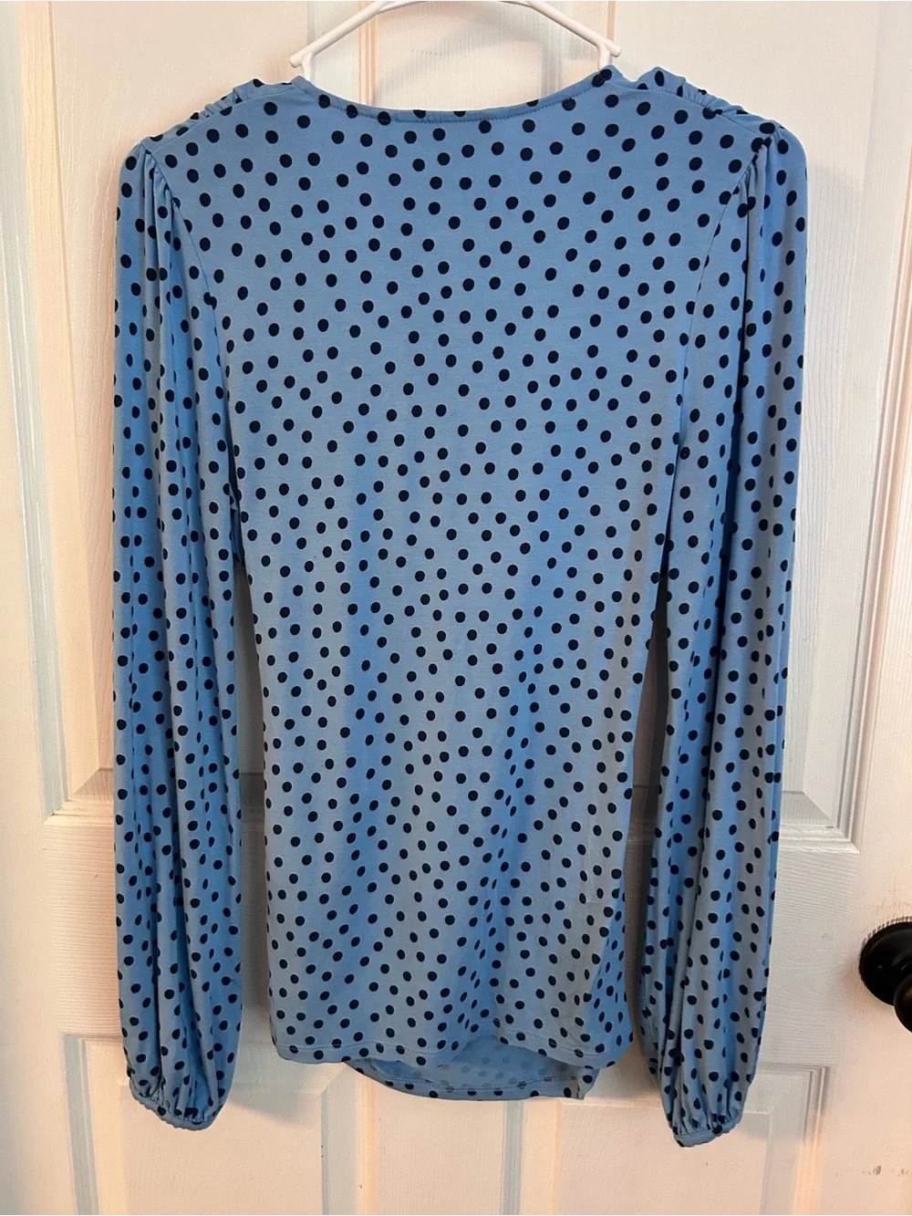 Boden Elodie Faux Wrap Top Long Sleeve Polkadot Womens Size 8